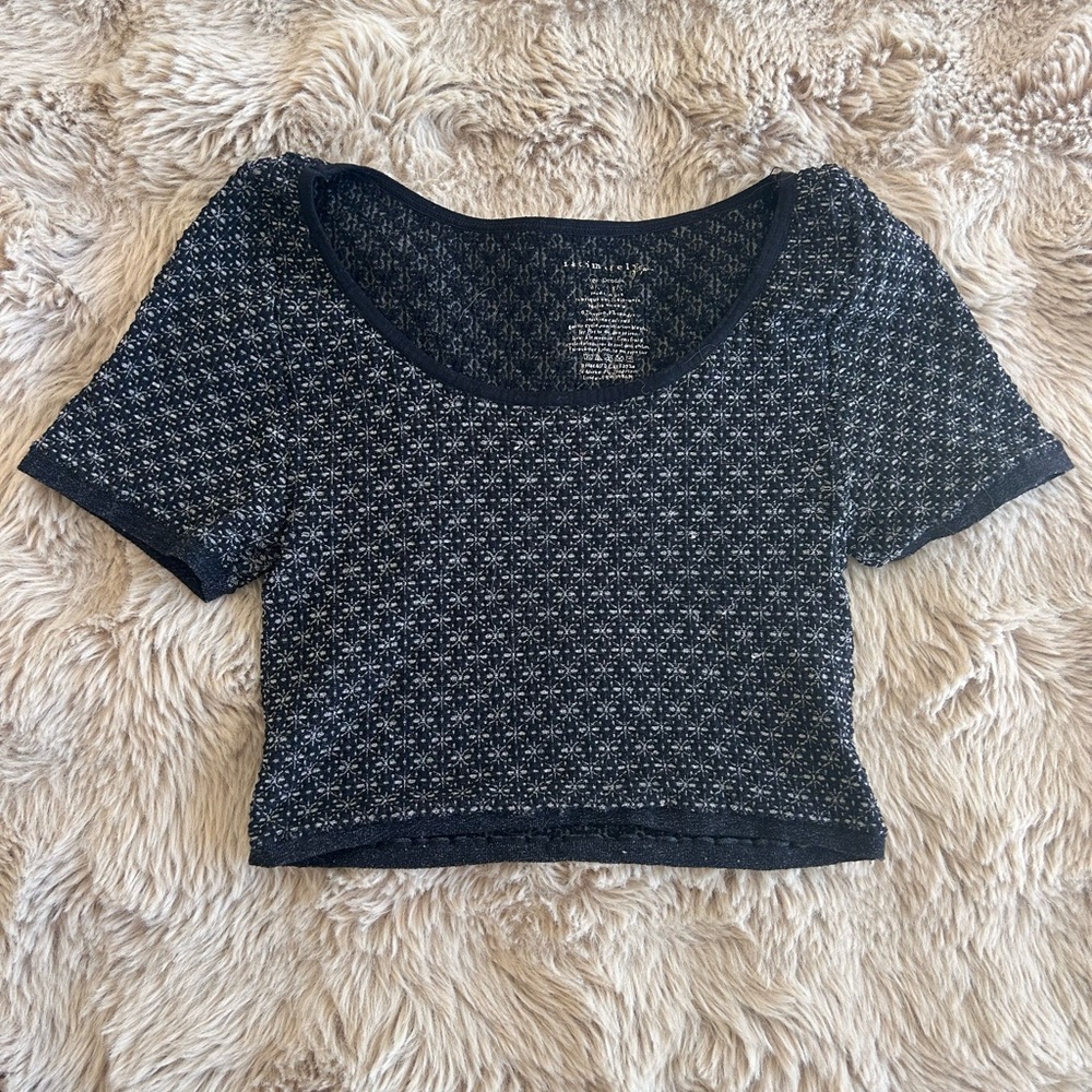 Free People Black and White Crop Top